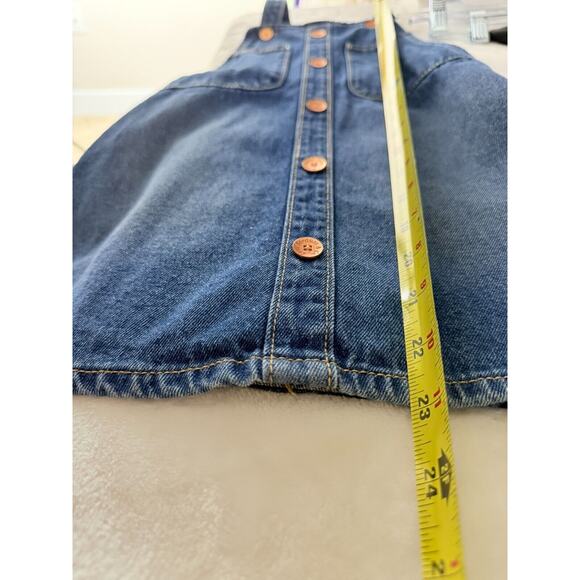 Levi's Girl's Bib Overall Denim Jean Skirt Jumper 5 Regular Button Down Pocket - Picture 7 of 8